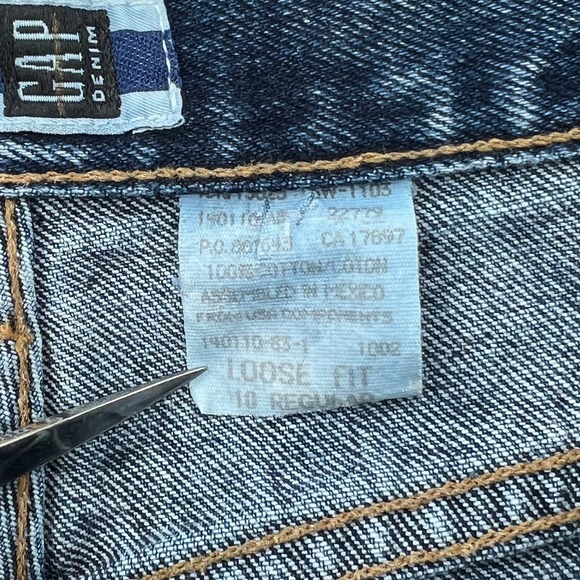 VINTAGE GAP Jeans Womens 27 28 Blue Loose Fit High Rise Rigid Medium wash Y2K - Picture 9 of 14